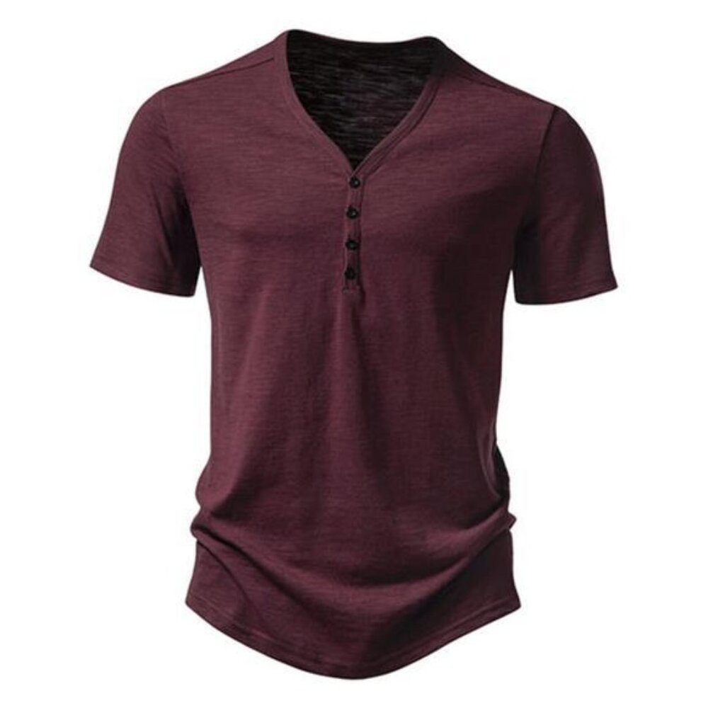 Men's Casual Button Detail T-Shirt - Picture 13 of 16